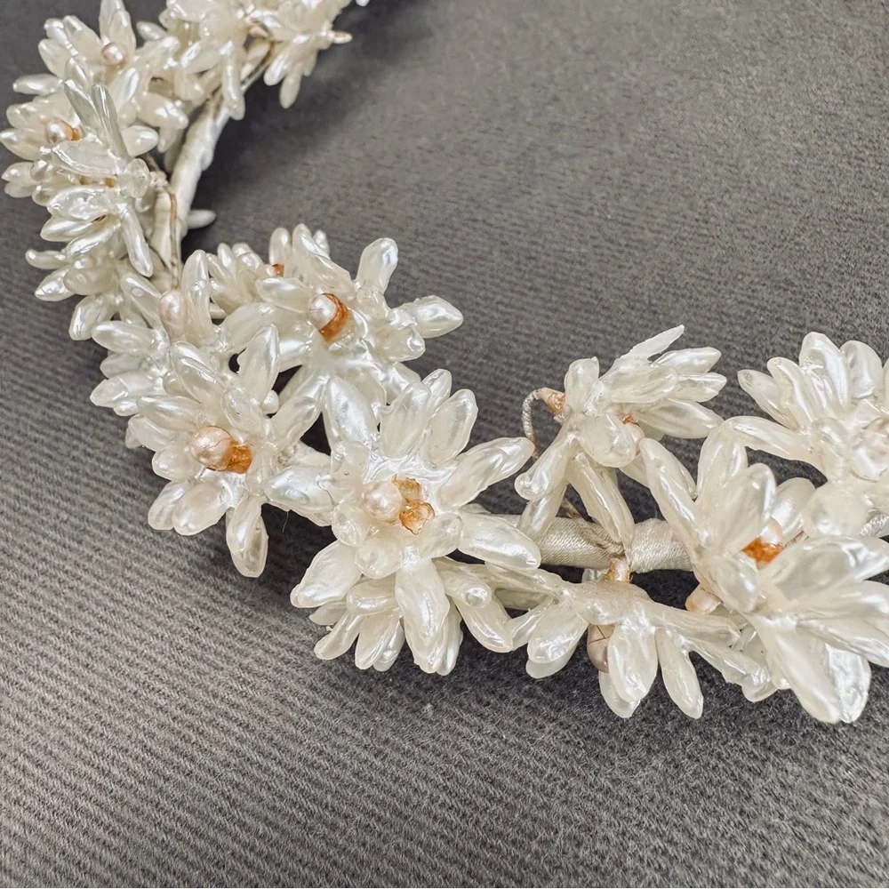Vintage 1930s/1940s Wax Flower Bridal Crown Wedding‎ Tiara Headpiece